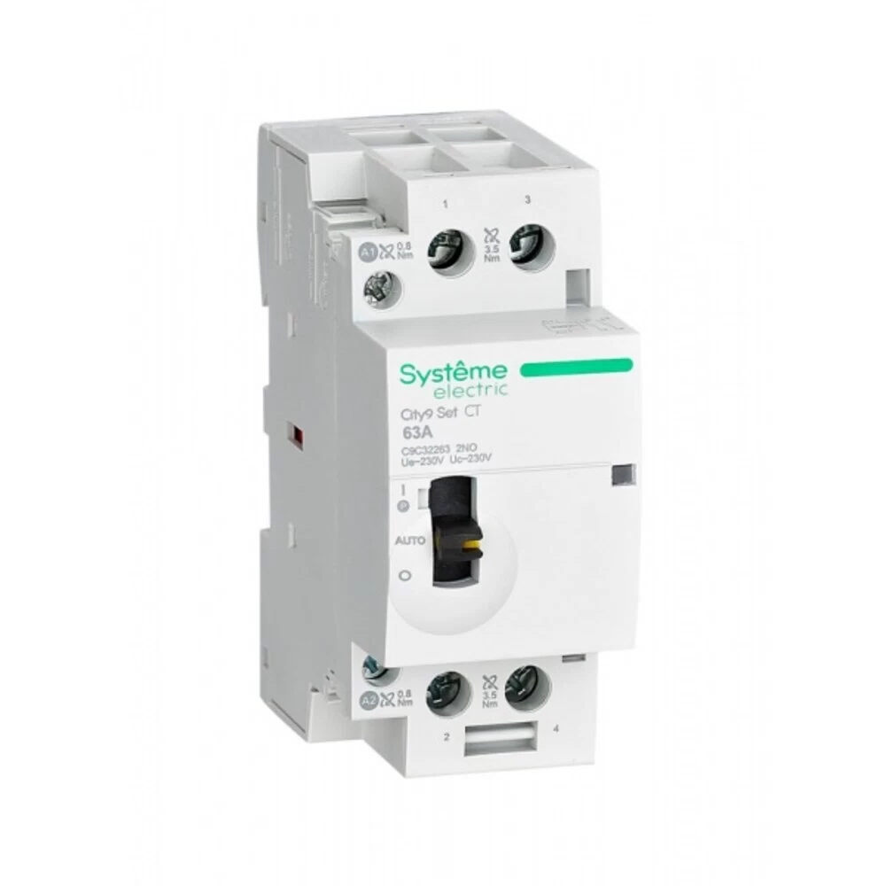 Контактор модульный Systeme Electric City9 Set 230 В 63 А тип AC 2НО с ручным управлением (SE C9C32263)