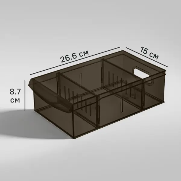 Контейнер для хранения Оптима 15x8.7x26.6 см полипропилен цвет коричневый