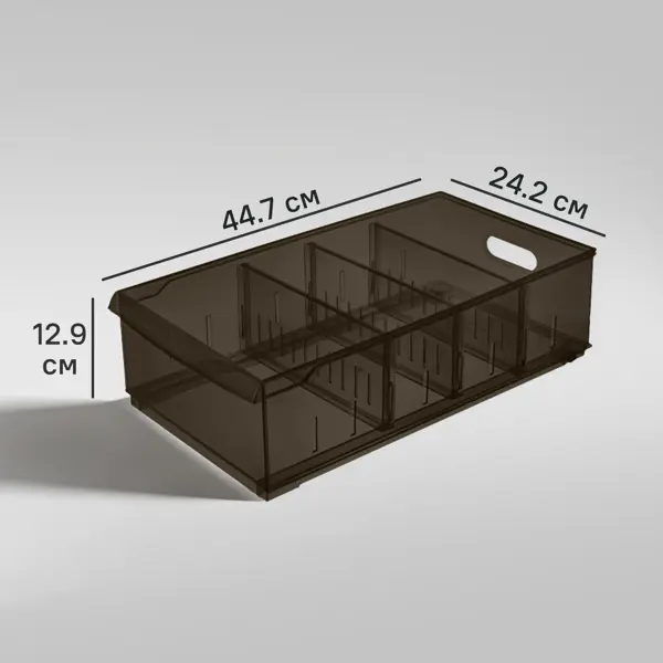 Контейнер для хранения Оптима 24.2x12.9x44.7 см полипропилен цвет коричневый
