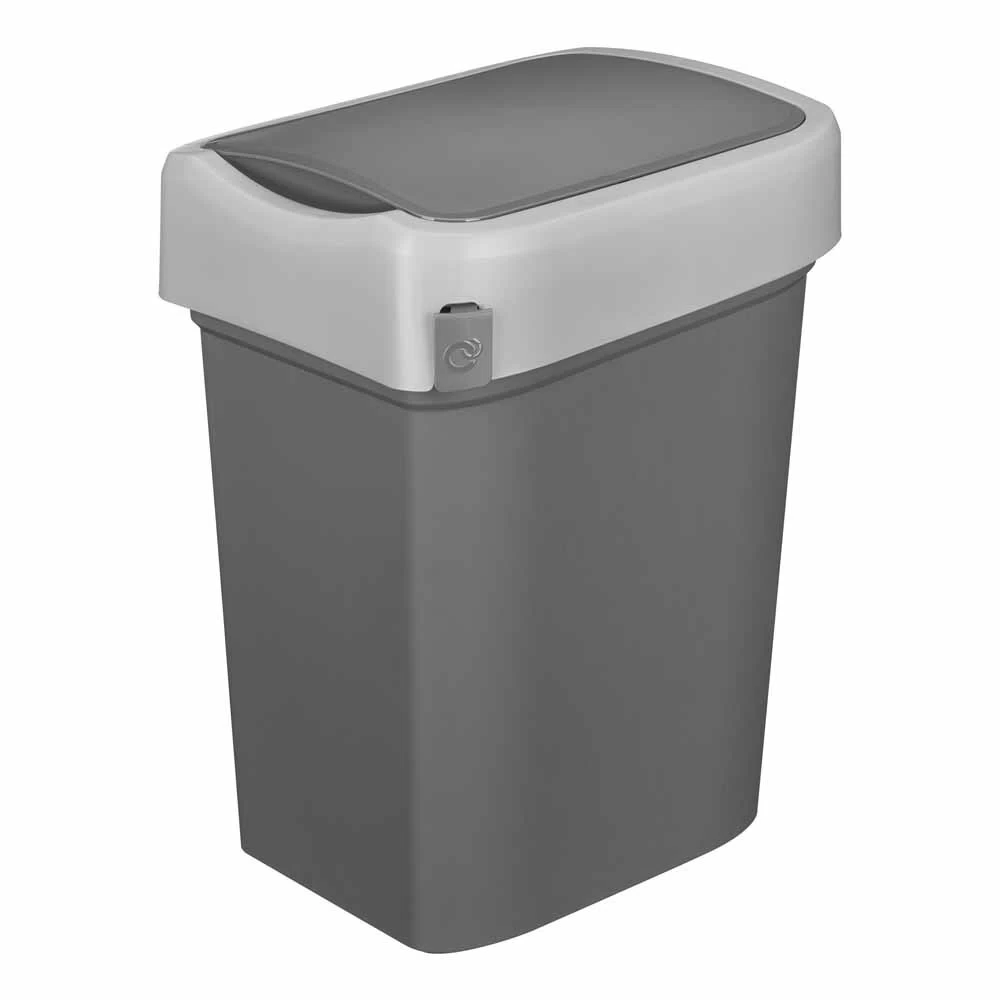 Контейнер для мусора Econova Smart Bin с крышкой 10 л пластик серый
