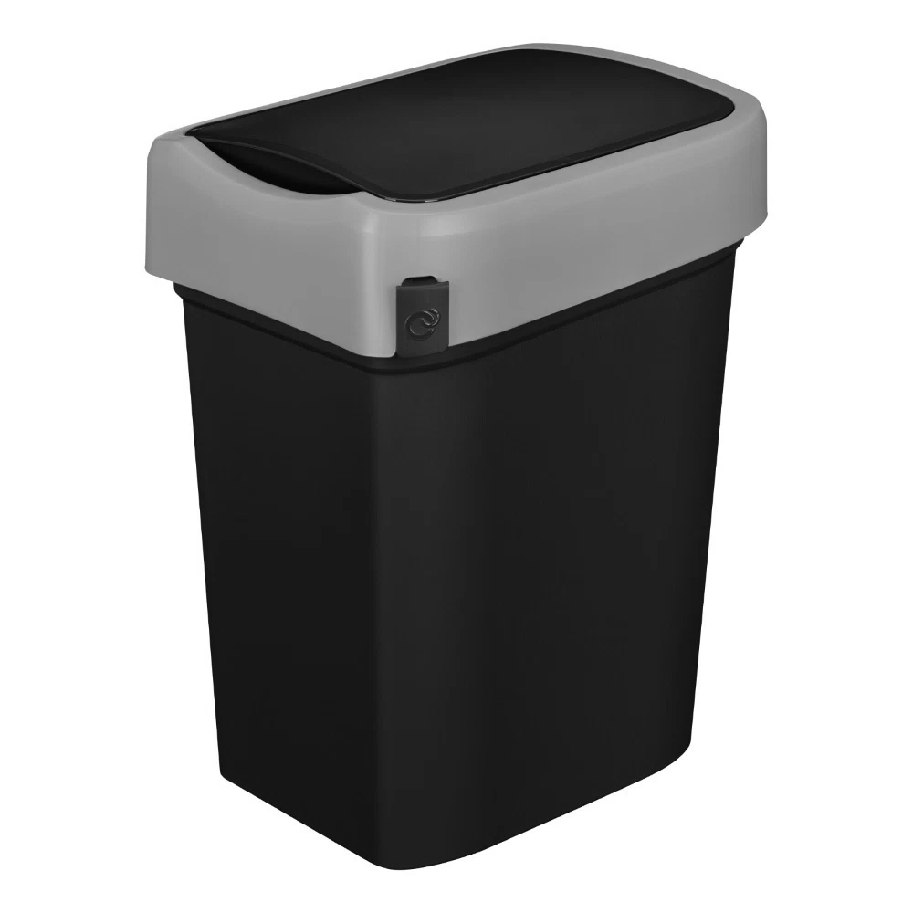 Контейнер для мусора Econova Smart Bin с крышкой 25 л полипропилен черный
