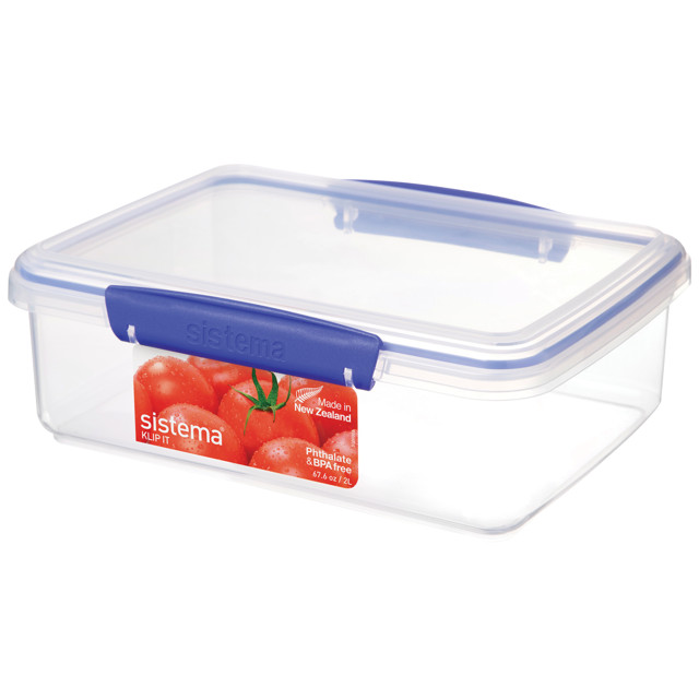 контейнер для продуктов SISTEMA Klip It 2л 23,5х17х8см 2 замка прямоугольный пластик