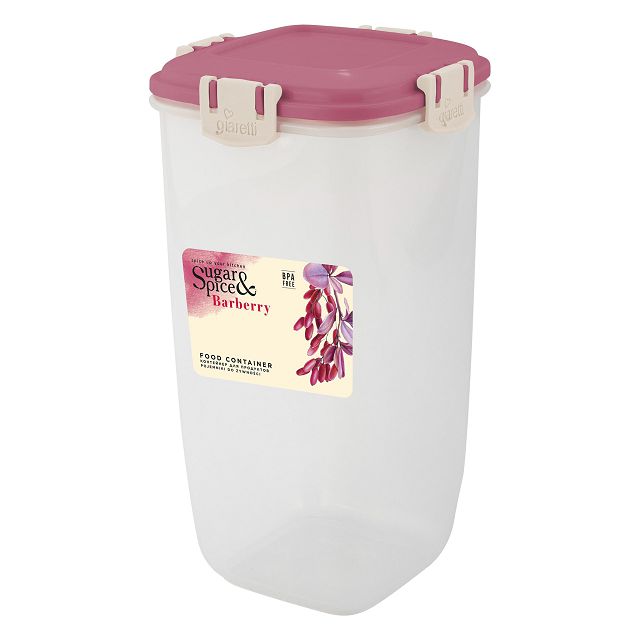 контейнер для продуктов SUGAR&SPICE Barberry 1,5л квадратный пластик брусничный