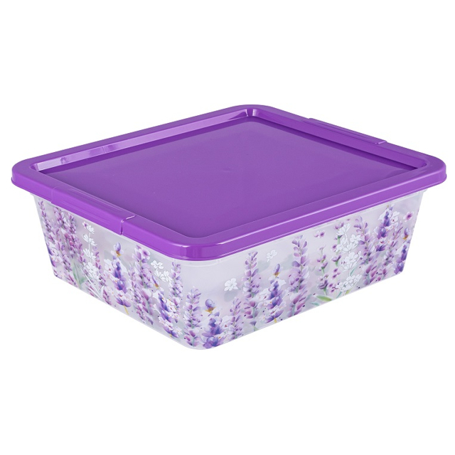 контейнер ПОЛИМЕРБЫТ Lavender 1,9л 19х16х9см пластик с крышкой