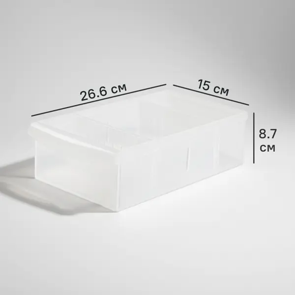 Контейнер Ролли 15x8.7x26.6 см 2.65 л пластик цвет прозрачный