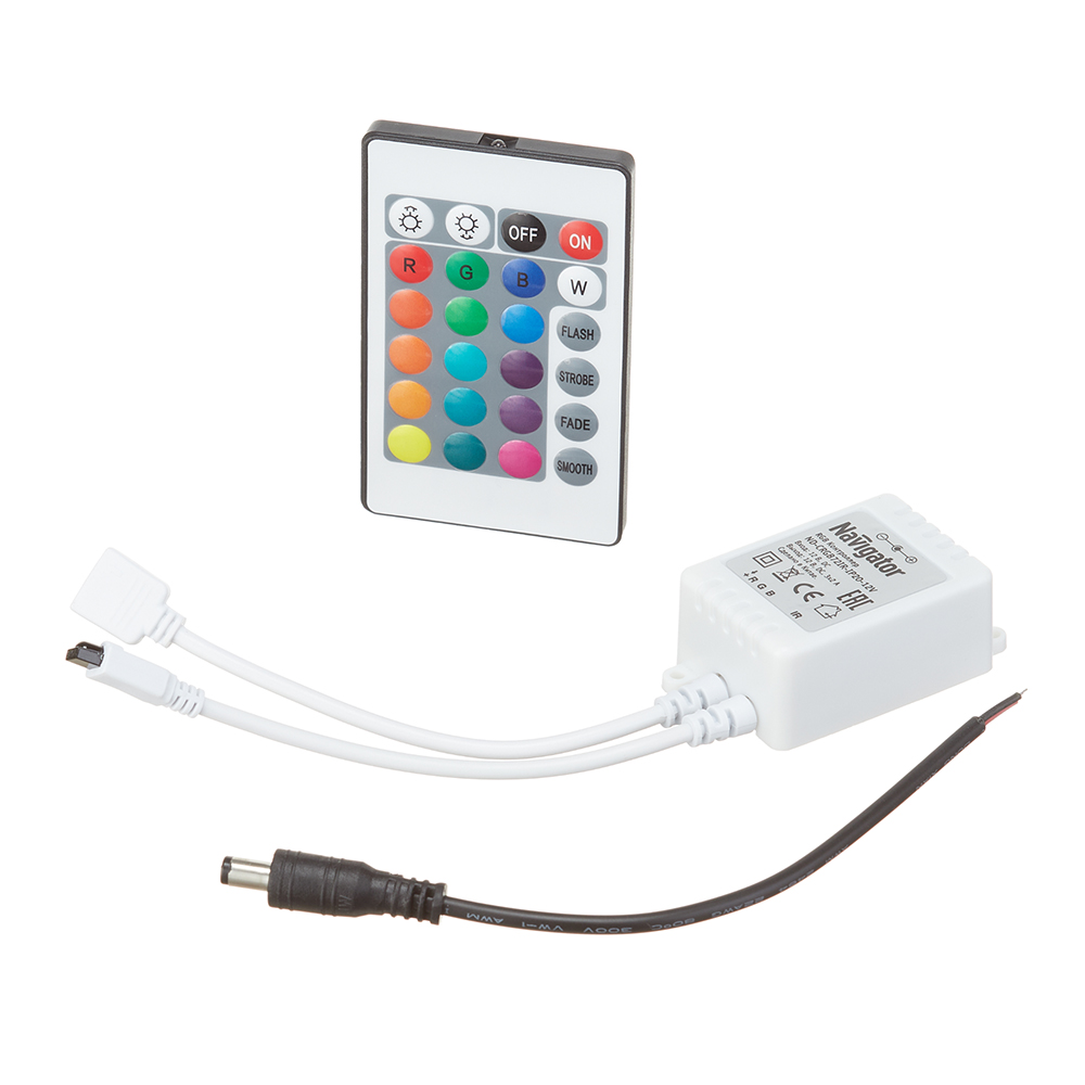Контроллер для светодиодной ленты RGB Navigator IP20 с пультом (71476)