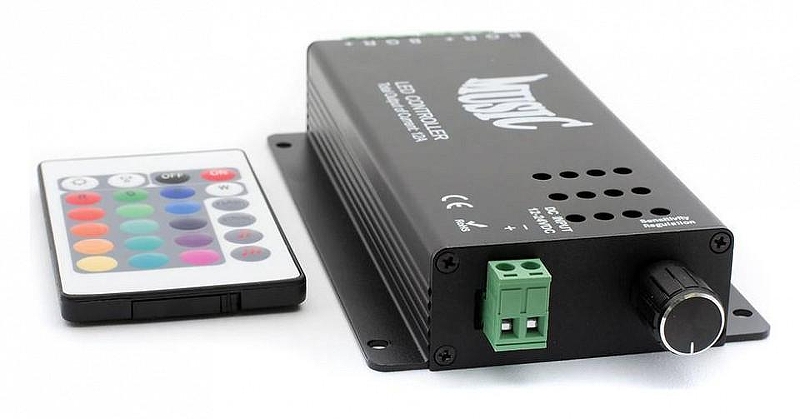Контроллер-регулятор цвета RGB с пультом ДУ SWG IR IR-RGB-12A-music цвет Черный