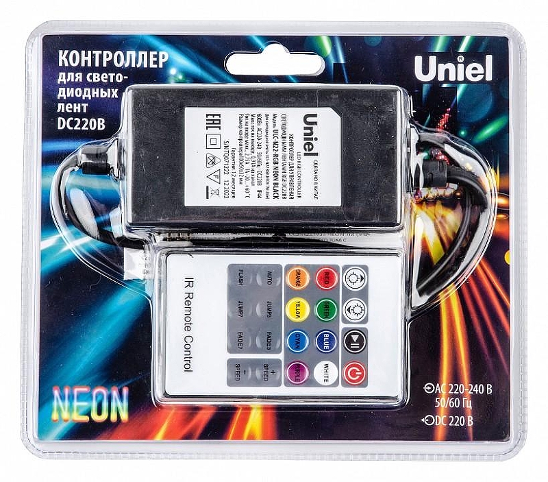 Контроллер-регулятор цвета RGB с пультом ДУ Uniel ULC-N22-RGB UL-00010579 цвет Белый, Черный