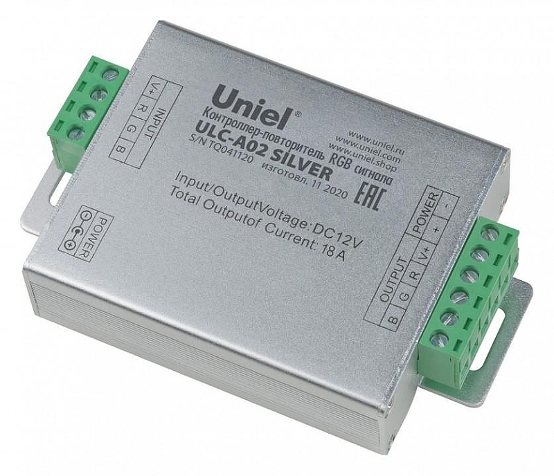 Контроллер-регулятор цвета RGB Uniel ULC-A02 UL-00008010 цвет Серебро