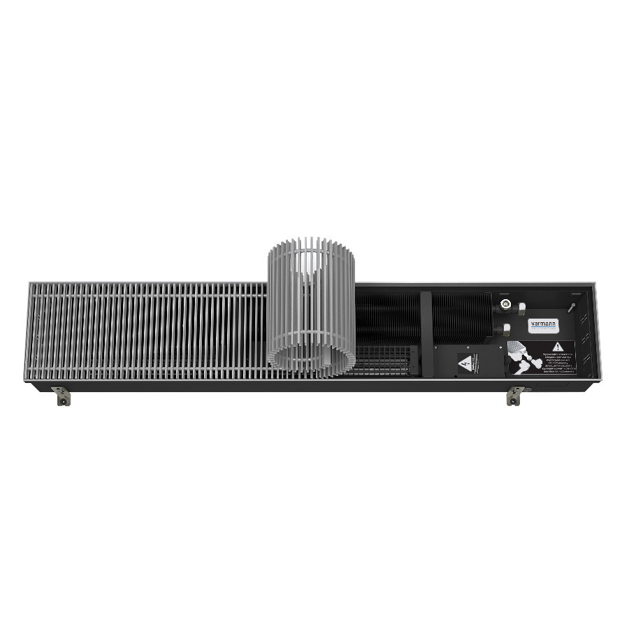 Конвектор внутрипольный Varmann Qtherm с 1 теплообменником 1250х230х110 мм боковое подключение