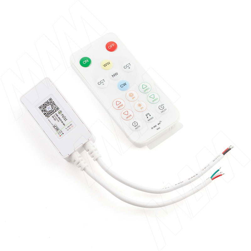 КОР Диммер с пультом ДУ, 2.4ГГц, для светодиодной ленты SPI CCT, CORE (CORE-SPICCT-RC-WH)