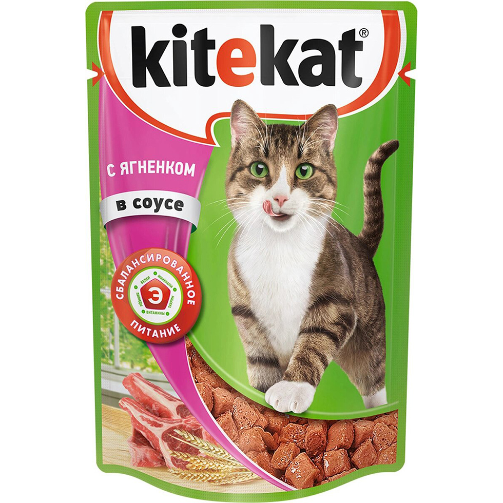 Корм для кошек Kitekat Ягненок в соусе 85 г