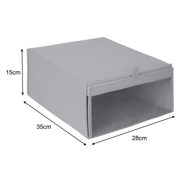 Коробка для обуви KONSENSA 28x15x35 см нетканый материал цвет серый
