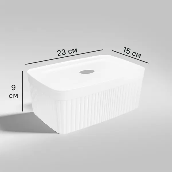 Коробка с крышкой для хранения Вельвет 23x9x15 см полипропилен цвет белый