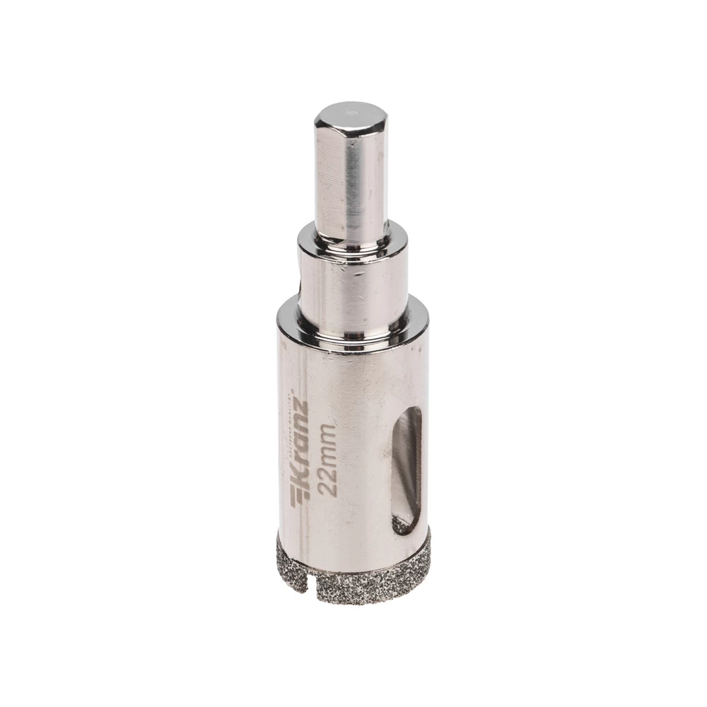 Коронка алмазная Kranz (KR-92-0007) по стеклу/керамике/керамограниту d22 мм