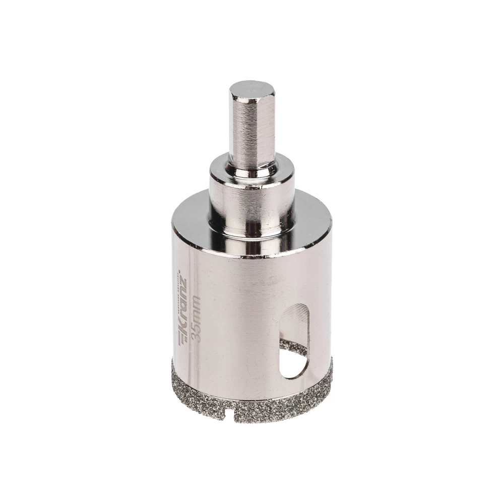 Коронка алмазная Kranz (KR-92-0011) по стеклу/керамике/керамограниту d35 мм