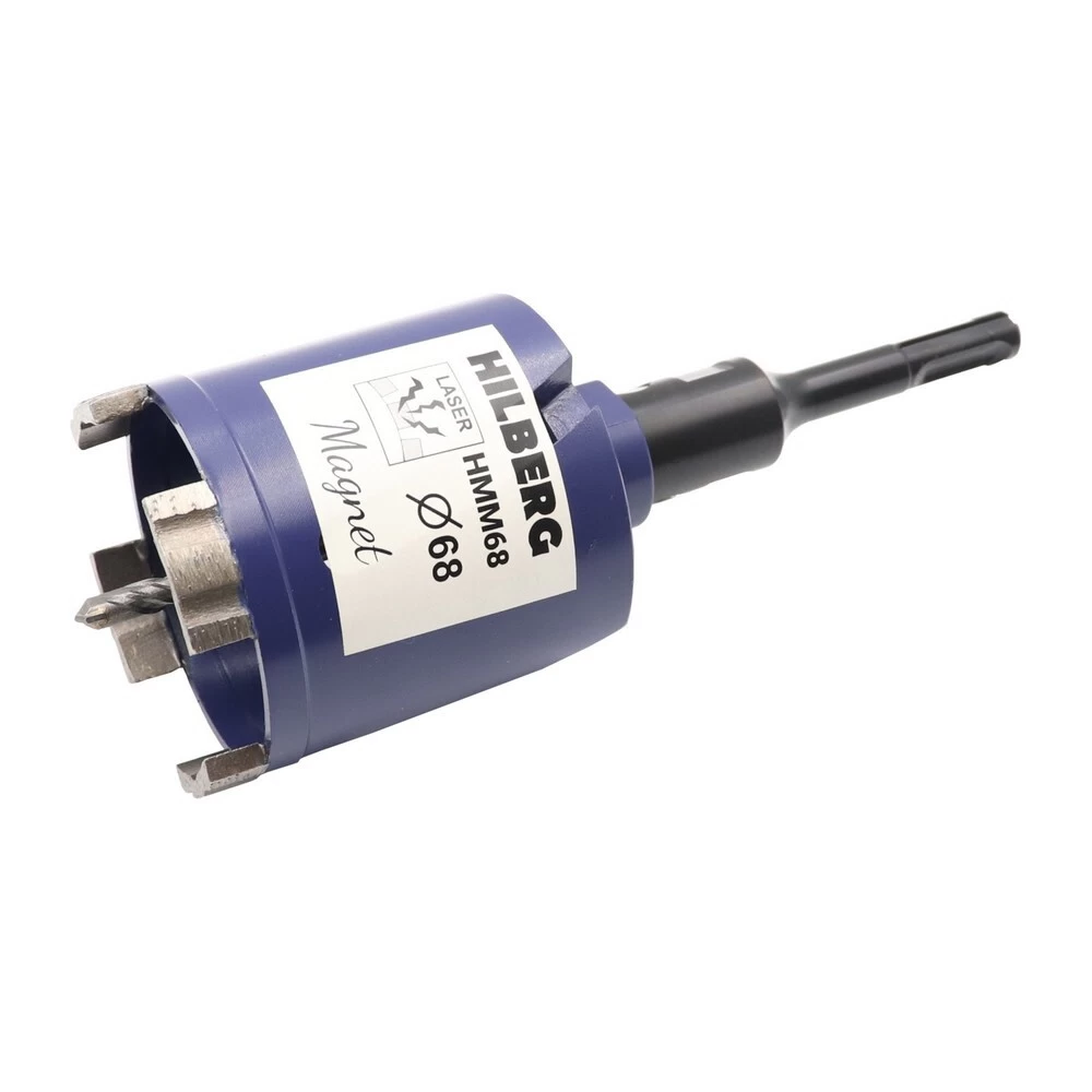 Коронка алмазная по бетону 68 мм SDS-plus Hilberg Laser Magnet с хвостовиком (HMM68)