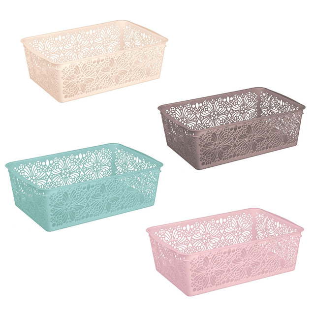 корзина БЫТПЛАСТ Эконова Floral 30х19,5х9,5см 5,5л пластик микс цвета