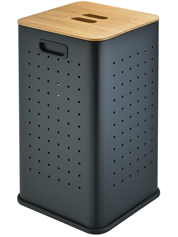 Корзина для белья WeltWasser Nansy BL 55L 10000013377 цвет Черный матовый