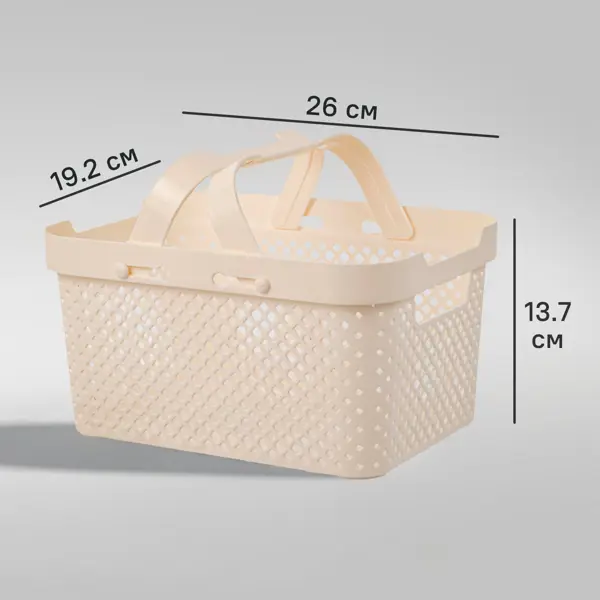 Корзина для хранения Plast Team Миен 26x13.7x19.2 см полипропилен цвет молочный