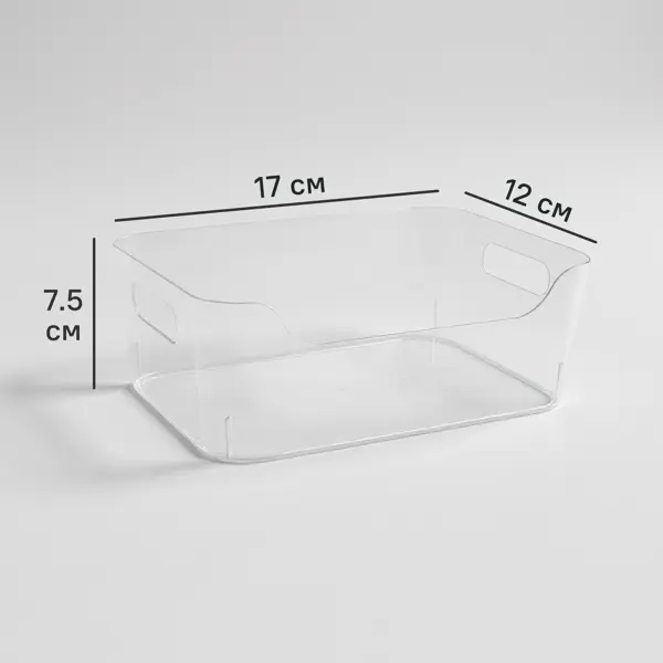 Корзина для хранения Сканди 17x7.5x12 см полипропилен цвет прозрачный