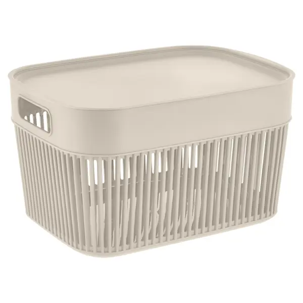 Корзина для хранения вещей Keeplex Дождь 25.8x14.5x18.6 см 5 л полипропилен с крышкой цвет кашемир