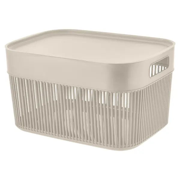 Корзина для хранения вещей Keeplex Дождь 34.8x19.6x25 см 12 л полипропилен с крышкой цвет кашемир
