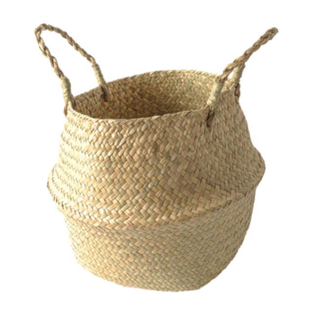 корзина для хранения зауженным горлышком TODELIA Флэт/Tara 230х230х240мм водоросли/солома бежевая