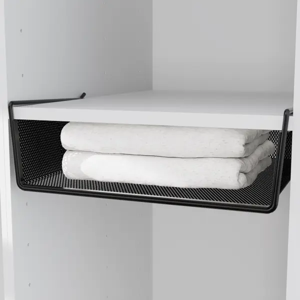 Корзина для шкафа 36x12x35.7 см цвет черный