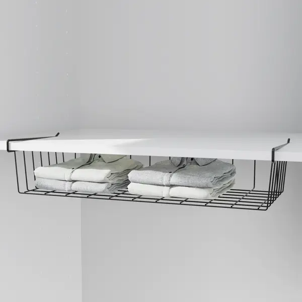 Корзина для шкафа 56x12x25.7 см цвет черный