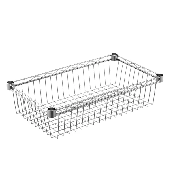 Корзина для стеллажа KONSENSA 60x35 см цвет хром