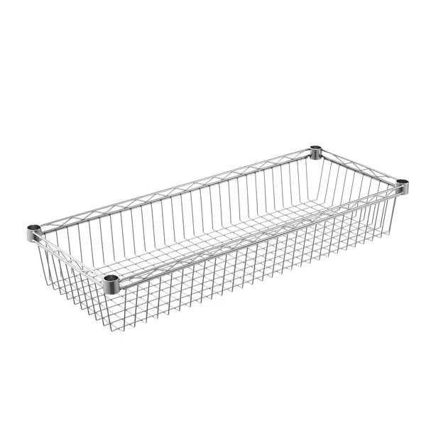 Корзина для стеллажа KONSENSA 90x35 см цвет хром