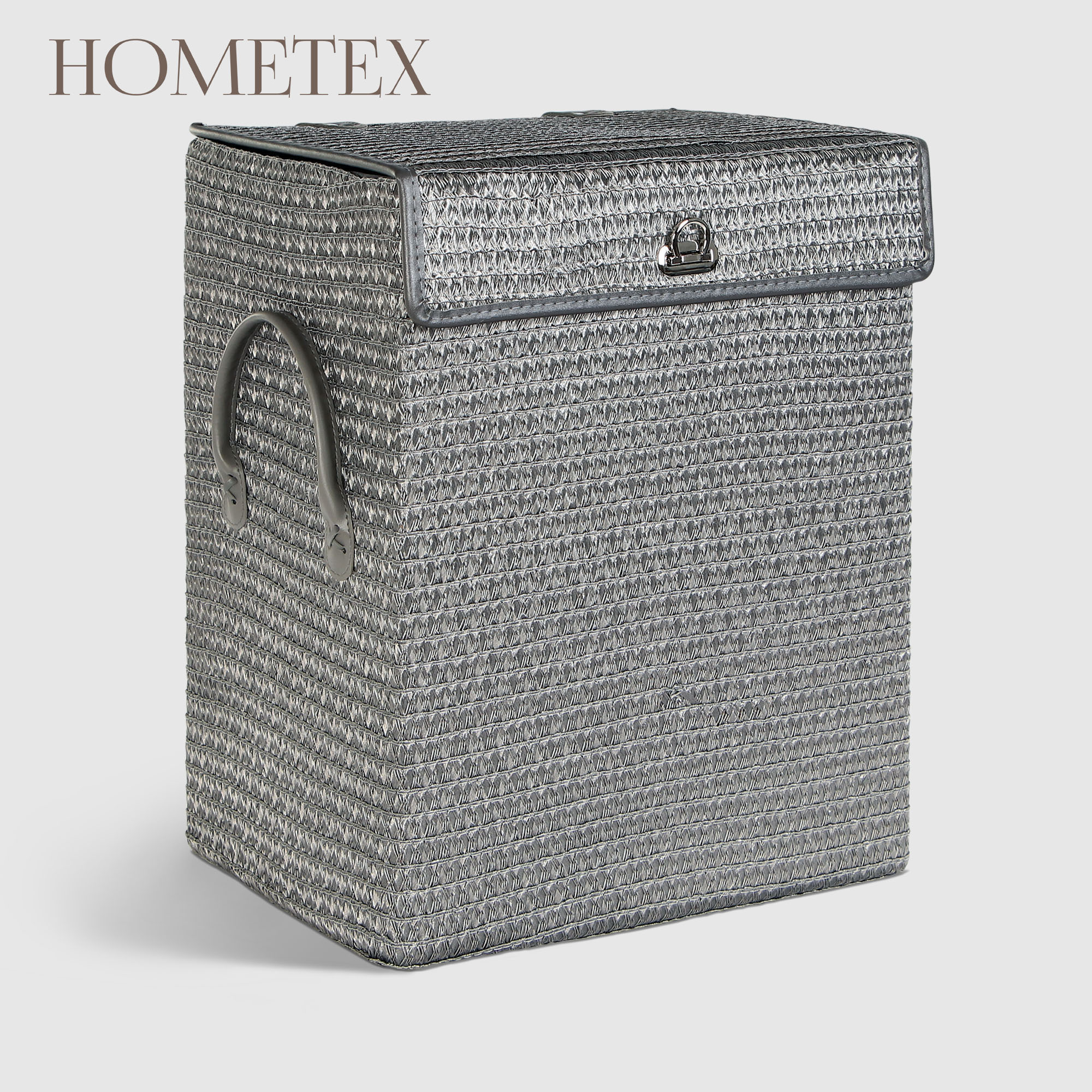 Корзина Hometex для белья графитовая с крышкой 36х27х45 см