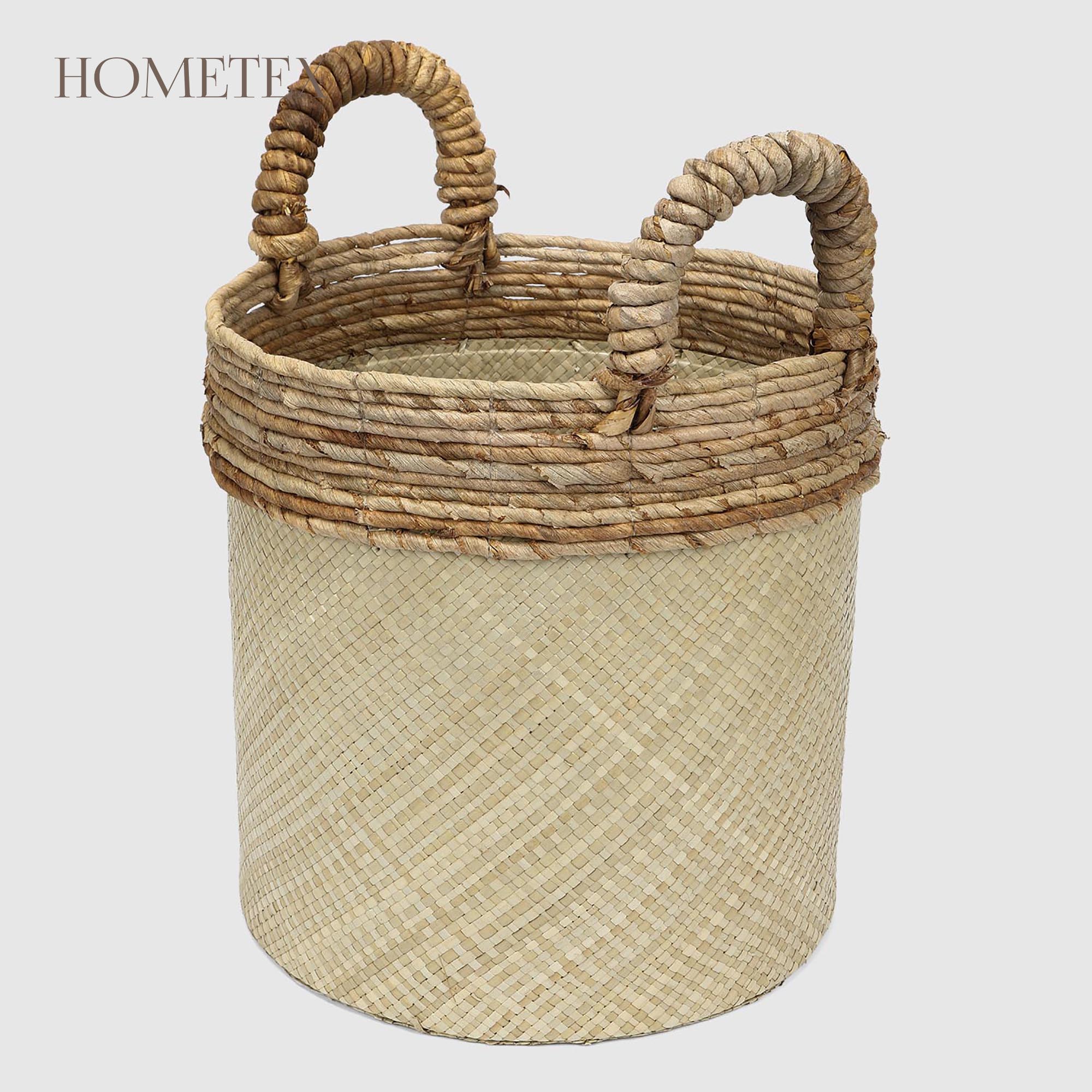 Корзина Hometex Pandan mix с ручками размер M 33х33х43 см