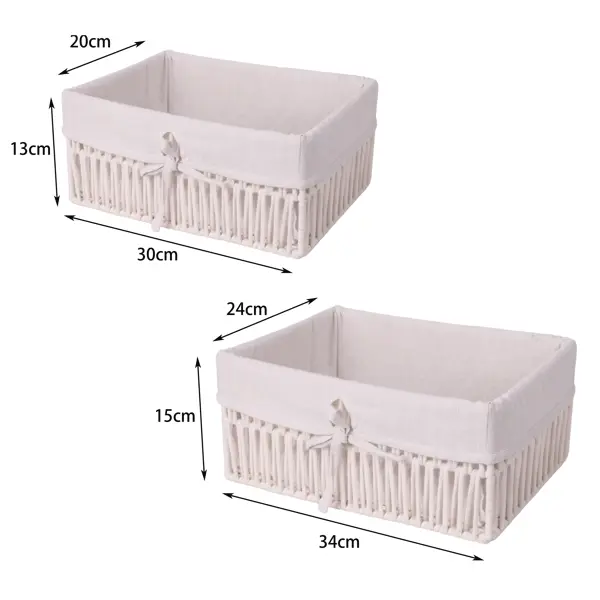 Корзина Konsensa 34x15x24 см полиэстер цвет белый