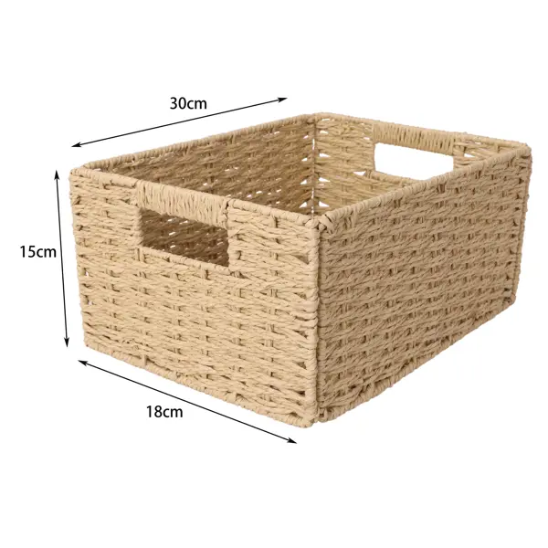 Корзина с крышкой Konsensa 18x15x30 см бумага цвет бежевый