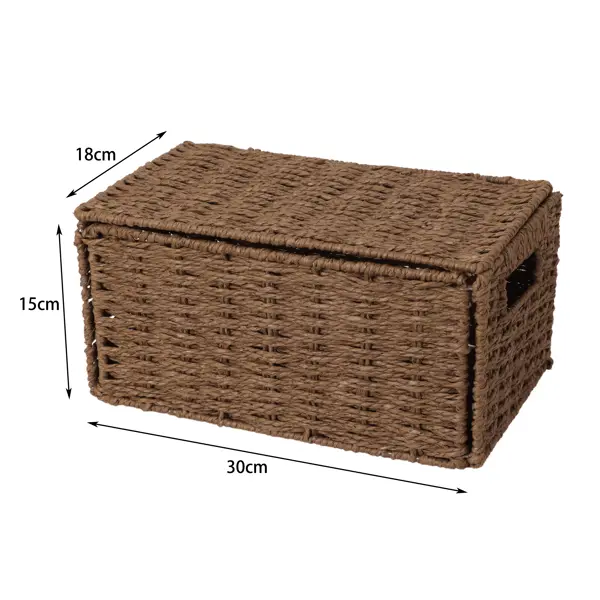 Корзина с крышкой Konsensa 18x15x30 см бумага цвет коричневый