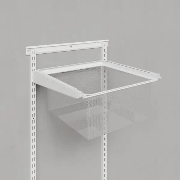 Корзина выдвижная 39.5x8.5x41 см цвет белый