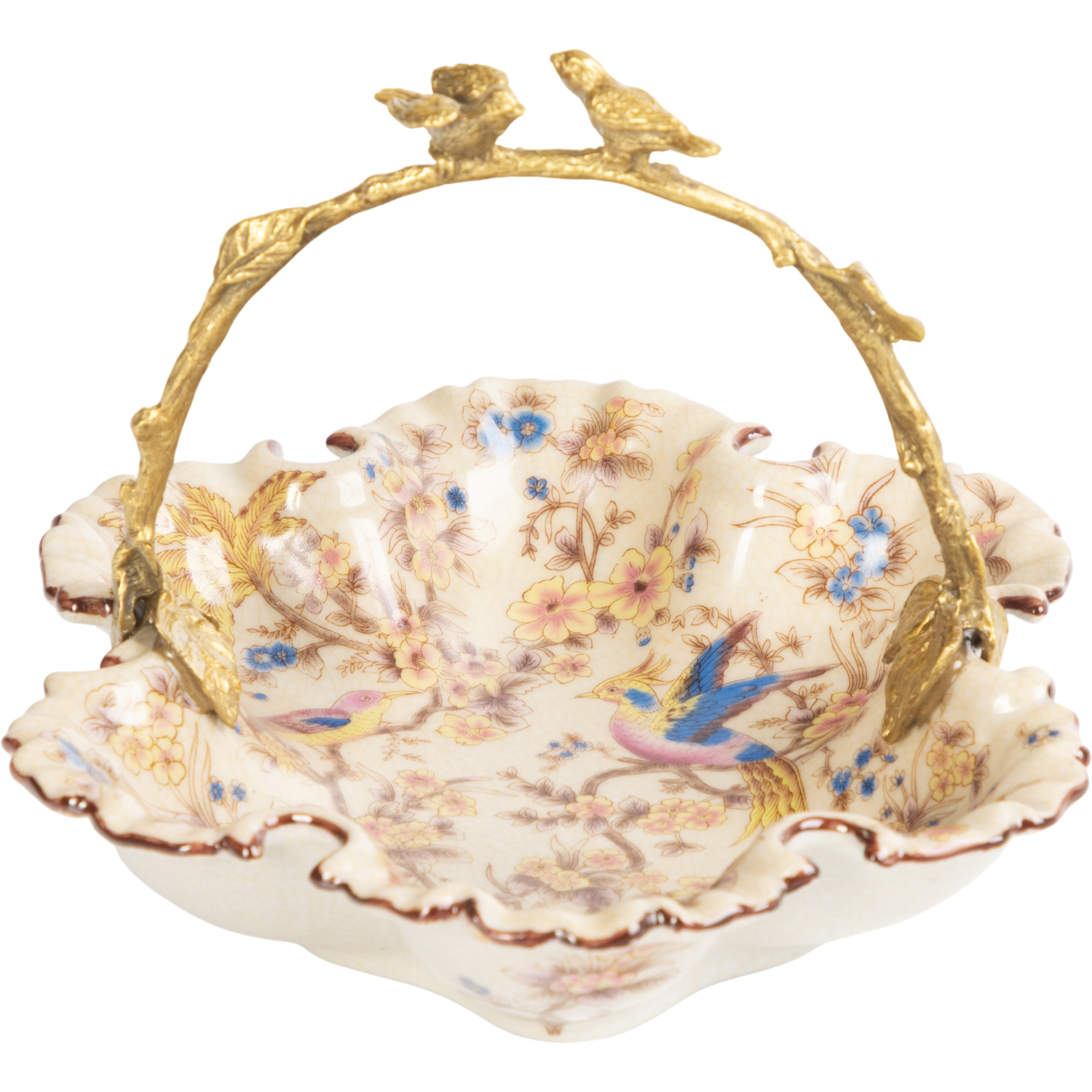 Корзиночка Glasar с птичками 20х17х18см