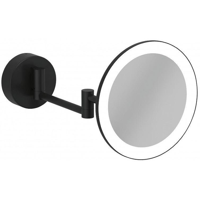 Косметическое зеркало Kludi Vela R 5899539W с подсветкой Черное матовое