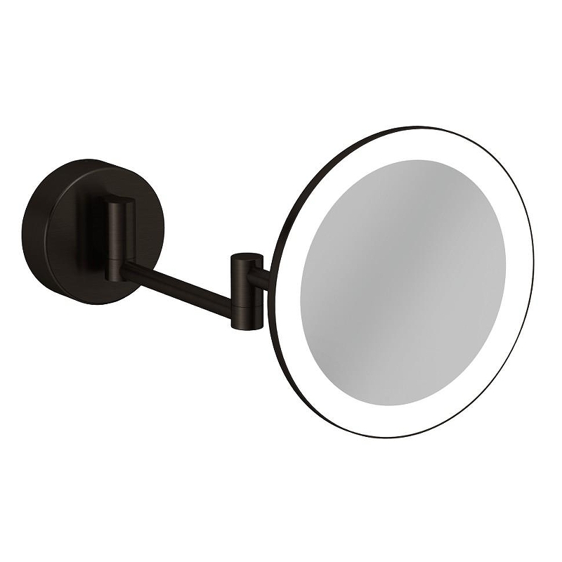 Косметическое зеркало Kludi Vela R 58995N2W с подсветкой цвет Оружейная сталь брашированная