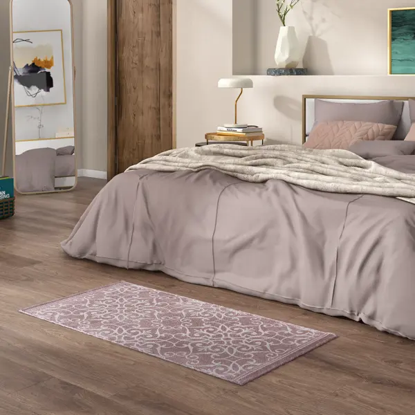 Ковер безворсовый Inspire Lesia 60x120 см розовый