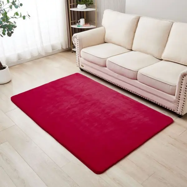 Ковер с длинным ворсом Bingo прямоугольный 120x180 см брусничный