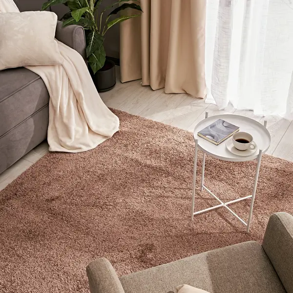 Ковер с длинным ворсом KREAFORTA Shaggy Bosfor 80x150 см коричневый