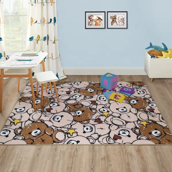 Ковер с коротким ворсом Бэби Мишки 100x150 см