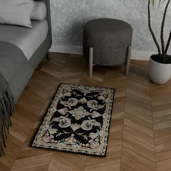 Ковер с коротким ворсом Иран Arnika 50x80 см темно-синий