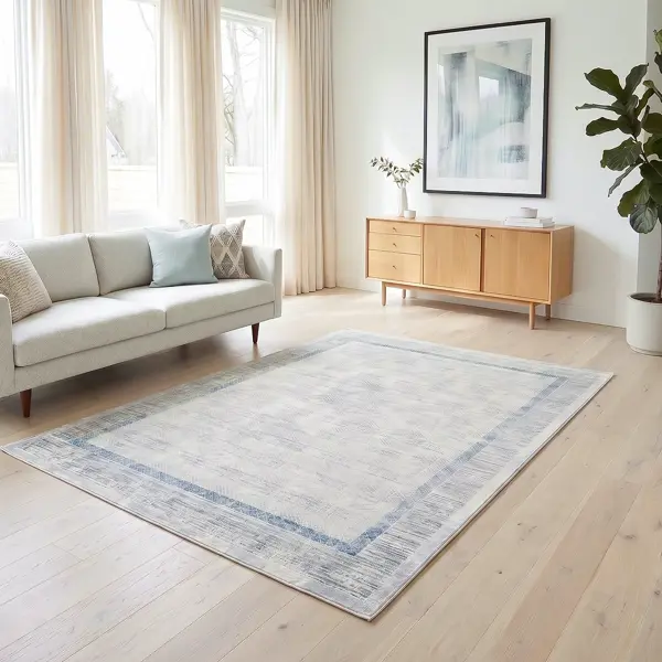 Ковер со средним ворсом Амелия 160x230 см 9244B серо-голубой