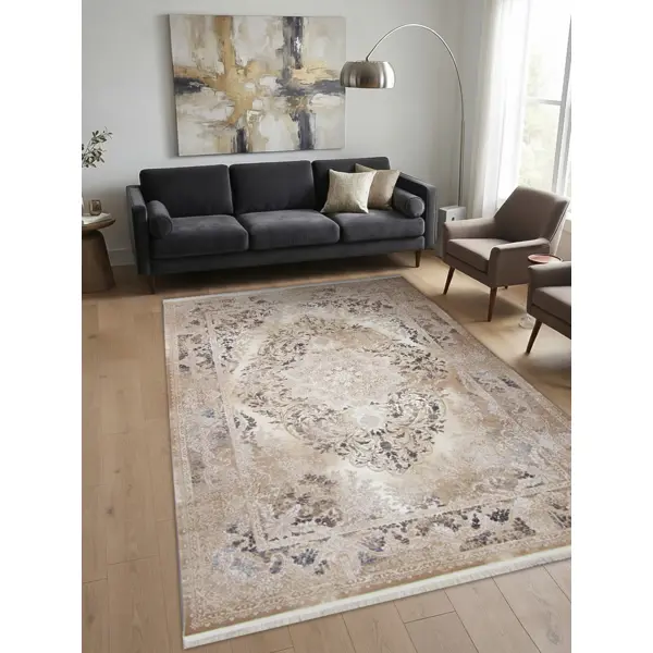 Ковер со средним ворсом Иран Vihan 15x150 Иран Vihan 150x225 см 128051 серо-бежевый