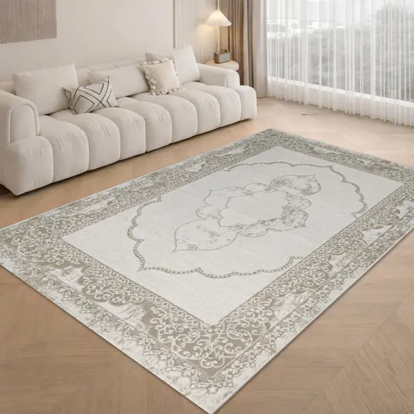 Ковер со средним ворсом Rimma Light 160x230 см 38953B белый/бежевый