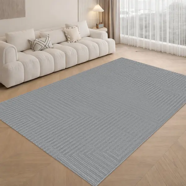 Ковер со средним ворсом Rimma Light 80x150 см 40654F серый